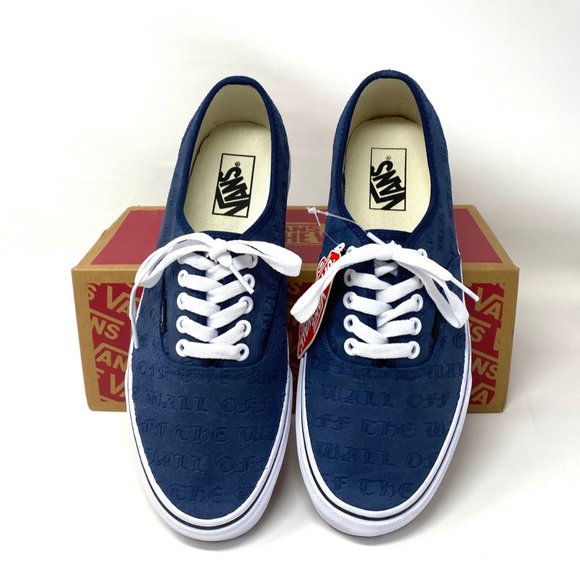 VANS Mens Size VN0A348A3YO Authentic Deboss OTW Drs Blue Suede Skate Low Sneaker - Picture 3 of 10